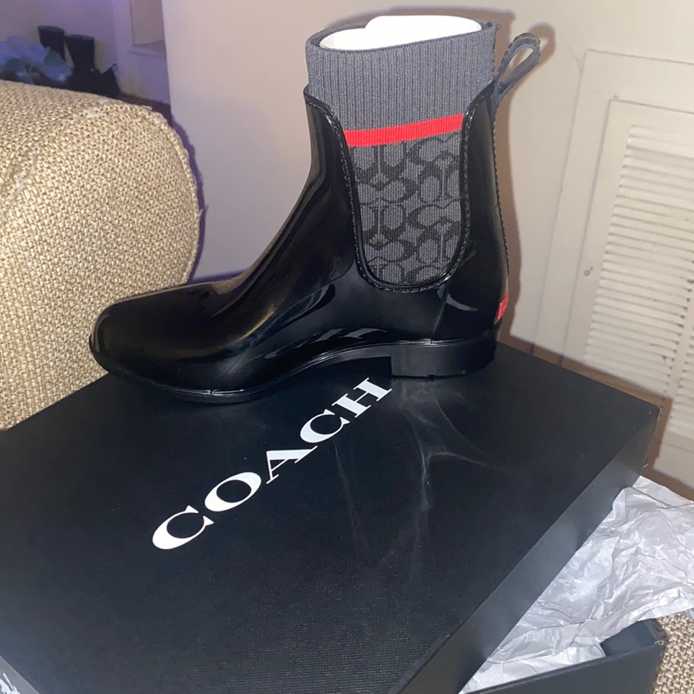 Coach rain boots. New. Original